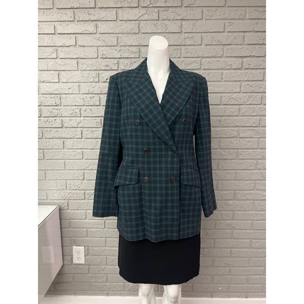 Isaac Mizrahi Women Double Breasted Seersucker Blazer Size 8
